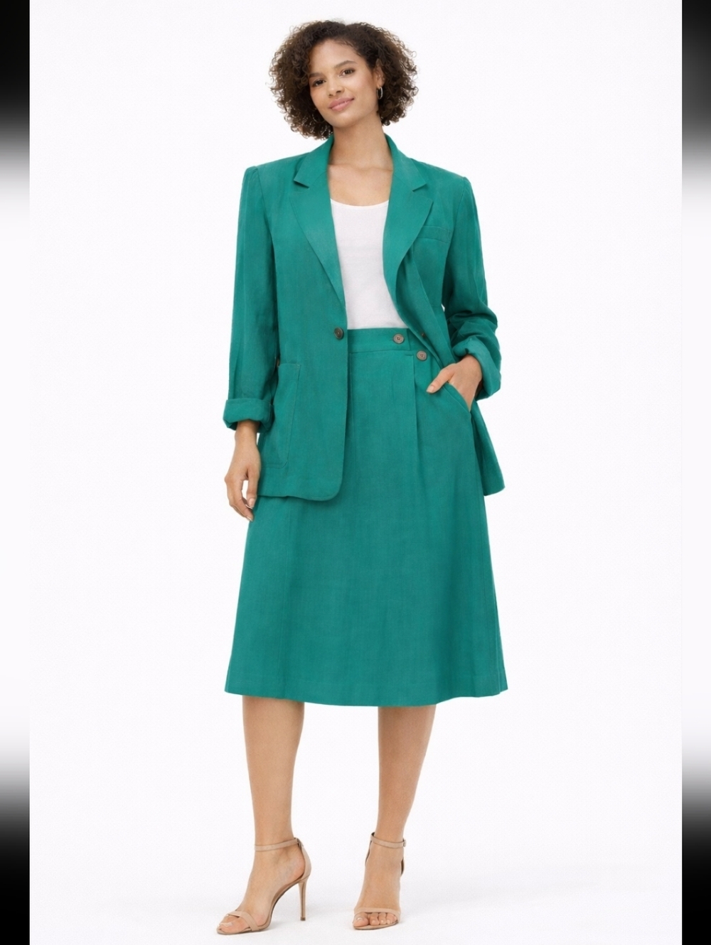 Christian Dior Vintage Teal Skirt Set‎